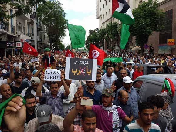 Une marche de soutien à Gaza organisée au centre-ville de Tunis