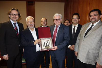 Rached Ghannouchi reçu, à Berlin, par le ministre allemand des Affaires étrangères