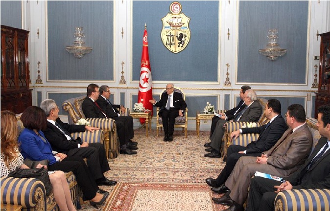 Béji Caïd Essebsi reçoit une délégation du comité international des jeux méditerranéens