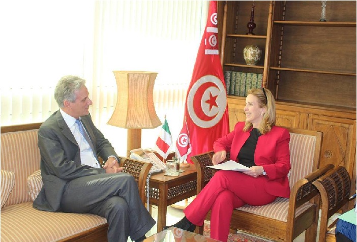 Selma Elloumi Rekik reçoit l'ambassadeur d'Italie Raimondo De Cardona