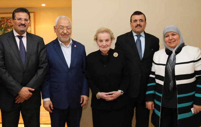 Tunisie  Rencontre entre Rached Ghannouchi et Madeleine Albright