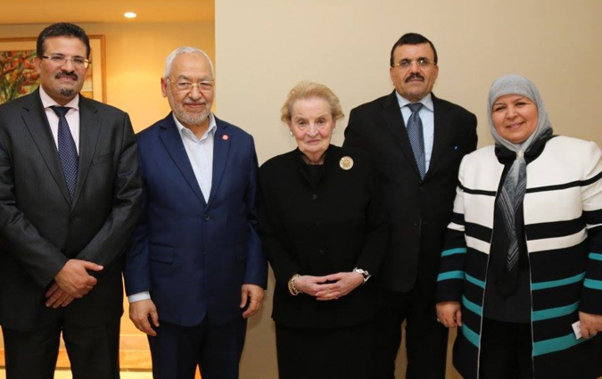 Tunisie – Rencontre entre Rached Ghannouchi et Madeleine Albright