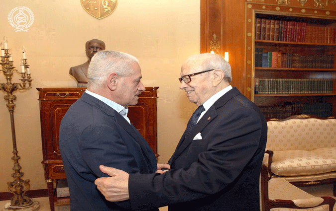 Béji Caïd Essebsi reçoit Houcine Abassi à Carthage