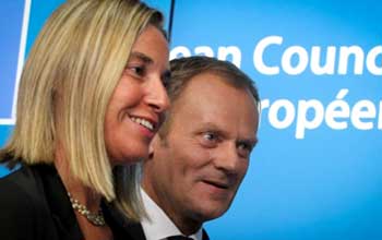 Federica Mogherini et Donald Tusk en visite officielle en Tunisie