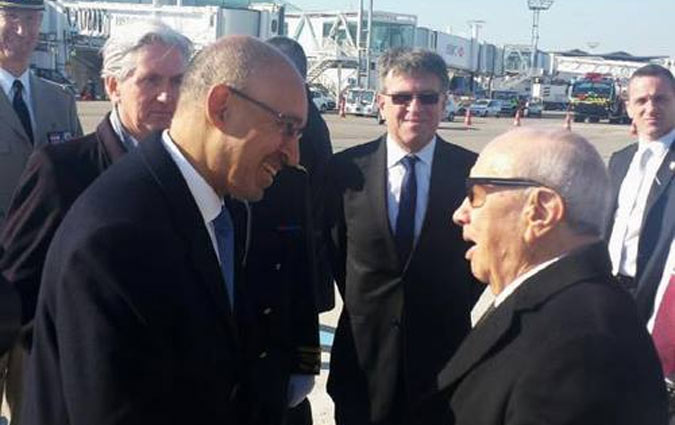 Béji Caïd Essebsi arrive à Paris pour une visite d'Etat de deux jours