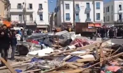 Destruction des étalages anarchiques de la rue des Salines