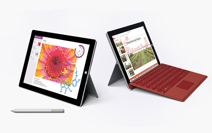 Surface 3, la tablette la plus fine et la plus légère de la gamme Surface de Microsoft