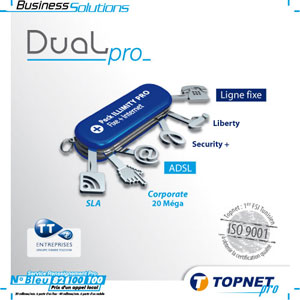Nouveau chez Topnet Pro : La solution « Dual Pro » Téléphone Fixe et ADSL en illimité