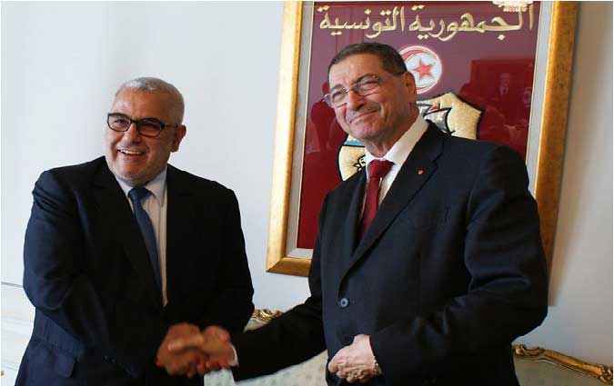 Habib Essid accueille le premier ministre marocain Abdelillah Benkirane 