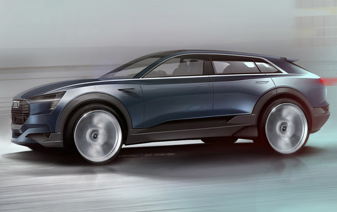 Avant-got d'e-Tron Quattro Concept, le SUV lectrique d'Audi
