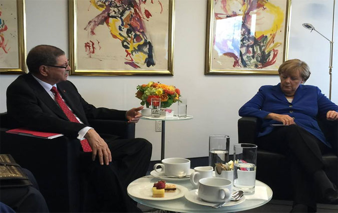 Habib Essid s'entretient  New York avec Angela Merkel