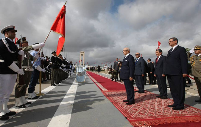 Les trois prsidents  Bizerte pour clbrer le 52e anniversaire de l'Evacuation