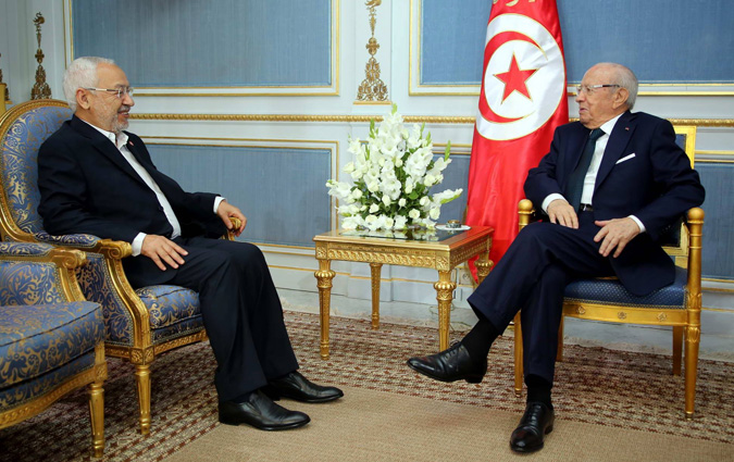 Le président de la République reçoit Rached Ghannouchi au palais de Carthage