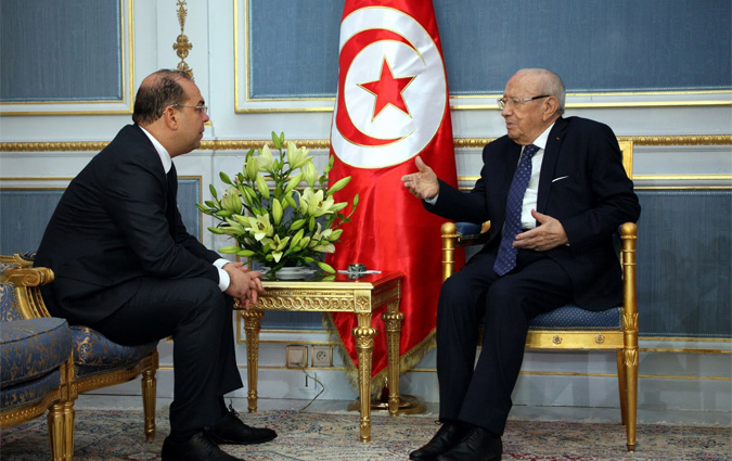 Béji Caïd Essebsi reçoit Mehdi Ben Gharbia au palais de Carthage