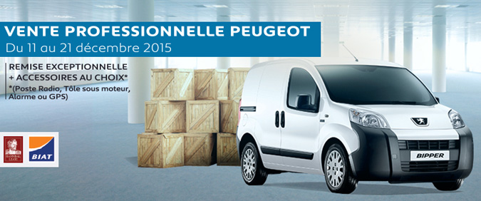 STAFIM organise la vente professionnelle Peugeot Du 11 au 21 décembre 2015