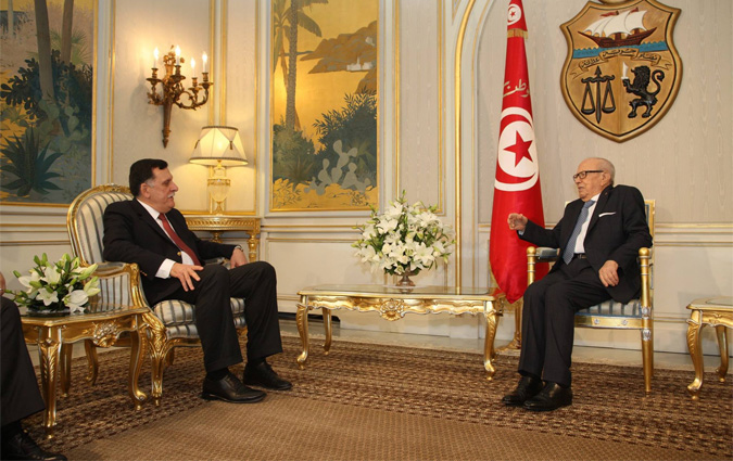 Béji Caïd Essebsi s'entretient avec le président du conseil du gouvernement libyen