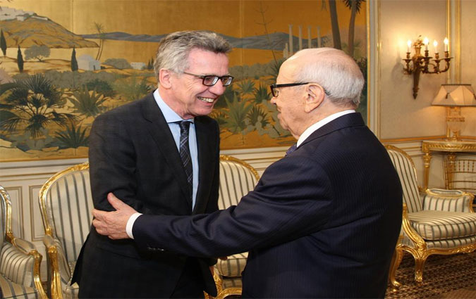 Le ministre de l'Intrieur allemand reu au palais de Carthage