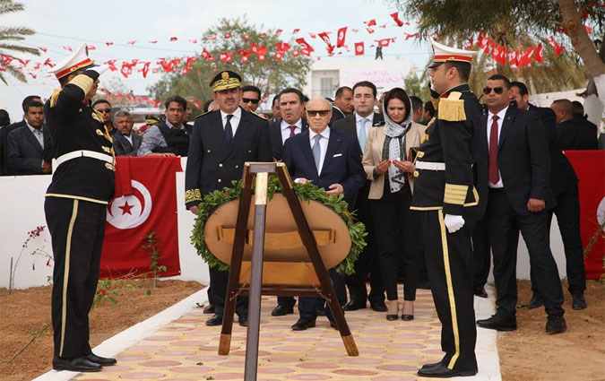 Bji Cad Essebsi commmore le 9-Avril au carr des martyrs de Ben Guerdne