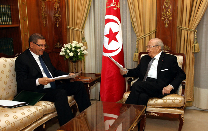 Béji Caïd Essebsi reçoit Habib Essid