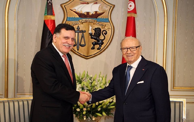 Fayez El Sarraj s'entretient avec Béji Caïd Esssebsi
