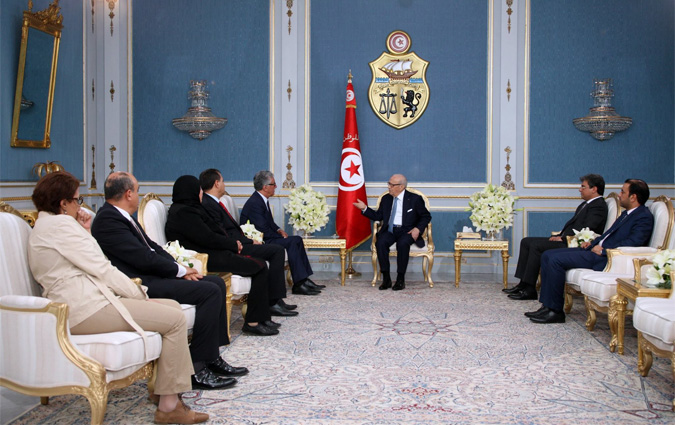 Béji Caïd Essebsi reçoit une délégation du Front populaire présidée par Hamma Hammami