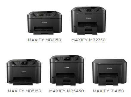 Canon lance cinq nouvelles Maxify, les MB2150, MB2750, MB5150