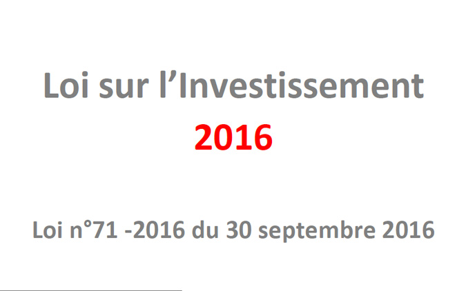 A télécharger : l'intégralité du Code de l'investissement en langue française