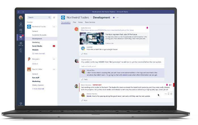 Microsoft Teams, une nouvelle application de collaboration et d'change instantan en quipe

