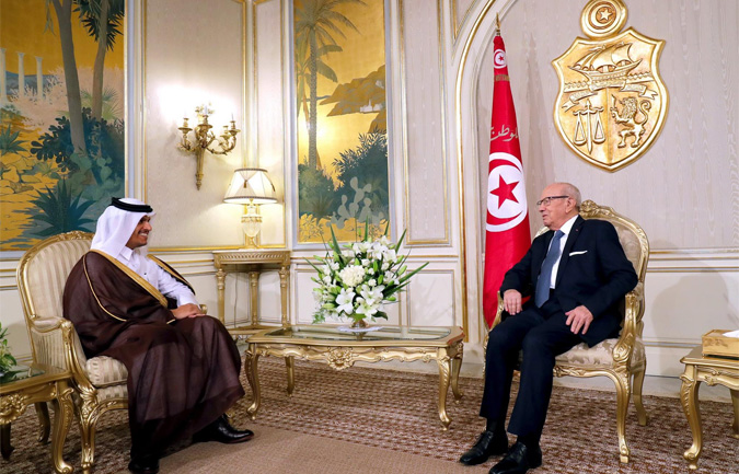 Béji Caïd Essebsi reçoit le ministre des Affaires étrangères du Qatar