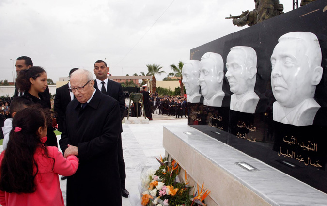 Bji Cad Essebsi inaugure la place des martyrs de la Garde prsidentielle  Gammarth
