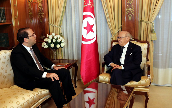 Bji Cad Essebsi reoit Youssef Chahed  Carthage

