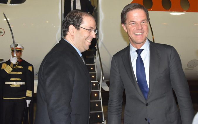 Youssef Chahed accueille les premiers ministres des Pays-Bas et de la Belgique

