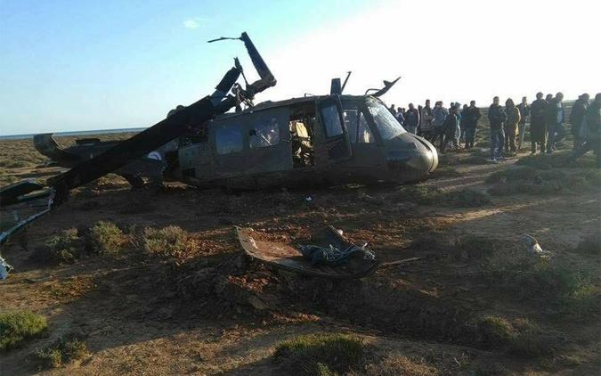 Sfax - Deux blesss dans un atterrissage d'urgence d'un hlicoptre de l'arme