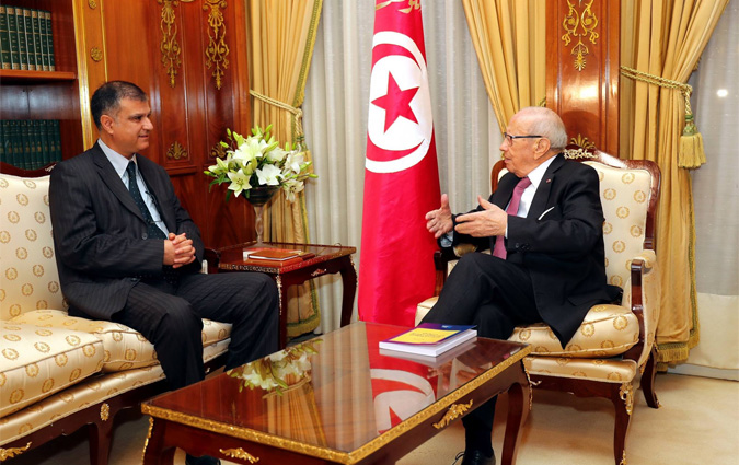 Béji Caïd Essebsi reçoit Mohamed Amine Mahfoudh à Carthage