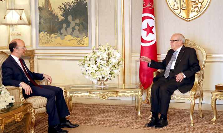 Béji Caïd Essebsi reçoit le ministre-président de la fédération de Wallonie-Bruxelles