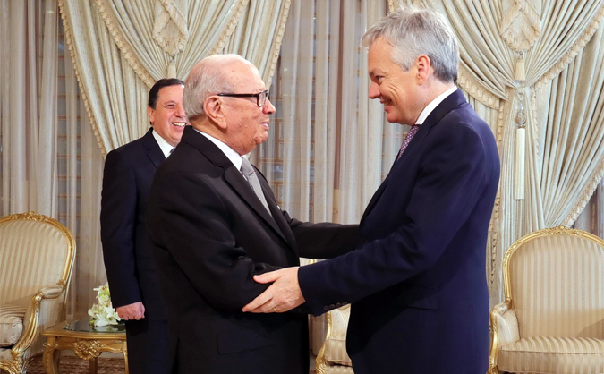 Béji Caïd Essebsi reçoit Didier Reynders, ministre belge des Affaires étrangères