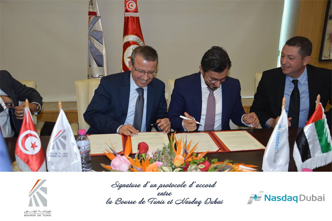 Signature d'un protocole d'accord entre la Bourse de Tunis et Nasdaq Dubaï