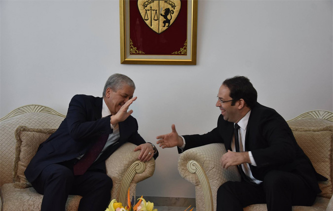 Youssef Chahed reçoit Abdelmalek Sellal