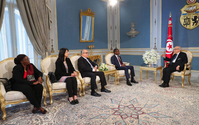Bji Cad Essebsi reoit une dlgation de la cour africaine des droits de l'Homme et des peuples

