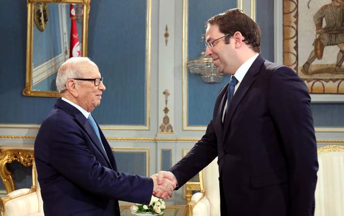 Bji Cad Essebsi reoit Youssef Chahed