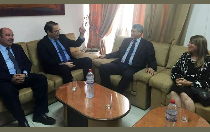 Youssef Chahed et Ghazi Jeribi en visite au ple judiciaire financier