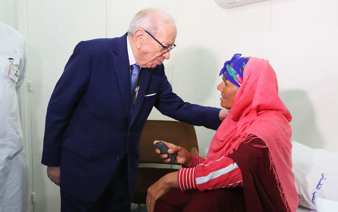 Béji Caïd Essebsi rend visite à Zaâra Soltani