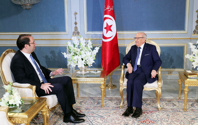 Bji Cad Essebsi reoit Youssef Chahed