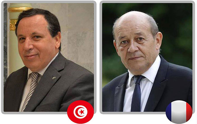 Jhinaoui et Le Drian échangent à propos de la réunion des parties libyennes à Paris