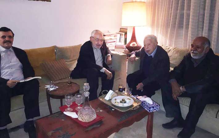 Rached Ghannouchi se rend au domicile de Mustapha Filali