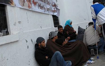 Tunisie - Sit-in des habitants de Regueb à La Kasbah