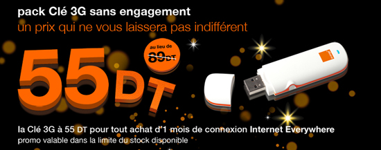Clé 3G Orange à 55DT seulement et 83% de la population couverte