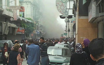 Tunis - Incendie à la rue Charles de Gaulle