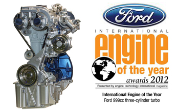 Le moteur 1,0 litre EcoBoost de Ford élu moteur de l'année 2012