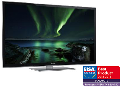 Panasonic TX-P50VT50, élu meilleur téléviseur Plasma de l'année 2012-2013 aux EISA